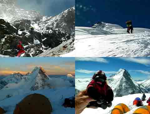 
Climbing Black Pyramid And Over Snowfields To Camp 3, View Of Gasherbrums And Broad Peak From K2 Camp 3 - Murph Goes to K2 DVD
